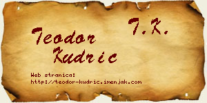 Teodor Kudrić vizit kartica